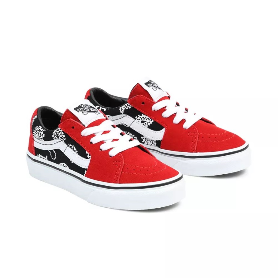 Vans παιδικά Sk8-χαμηλά παπούτσια (4-8 ετών) μαύρο-κόκκινο