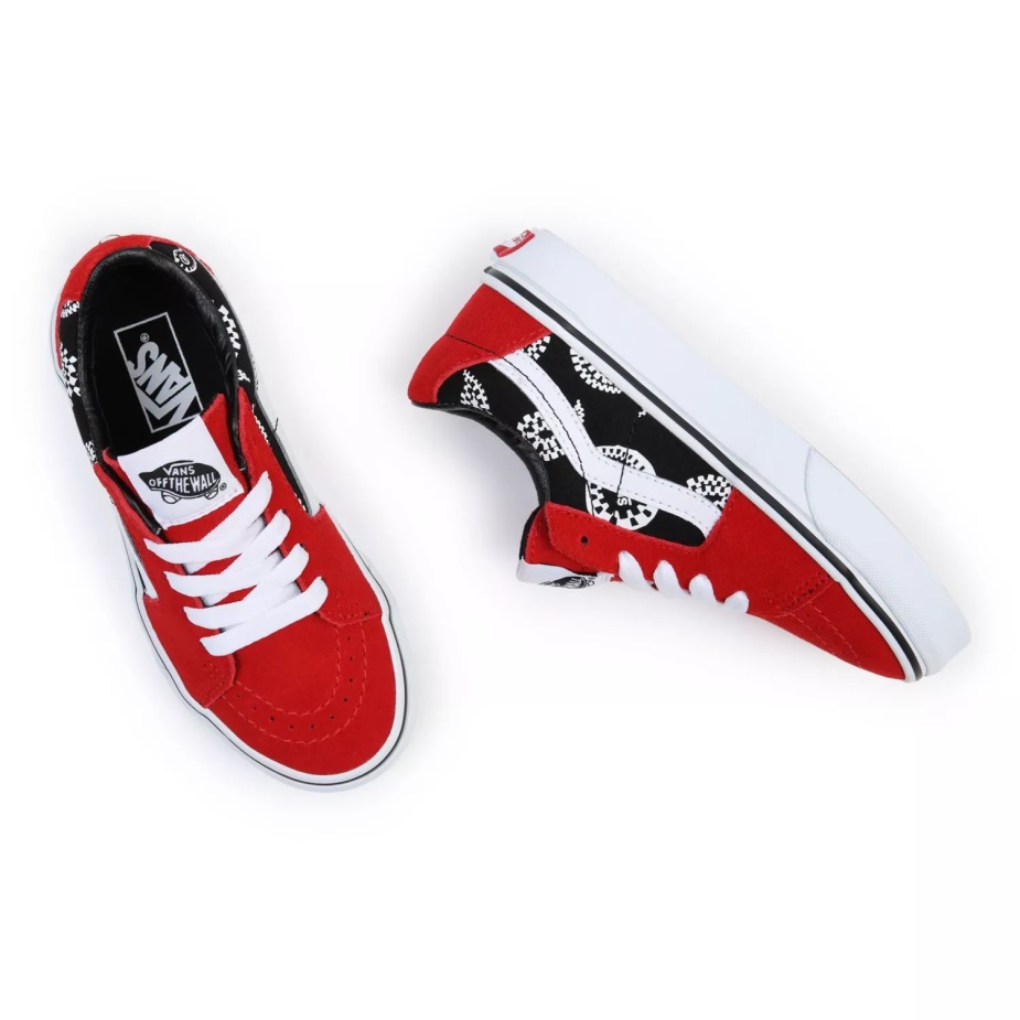 Vans παιδικά Sk8-χαμηλά παπούτσια (4-8 ετών) μαύρο-κόκκινο