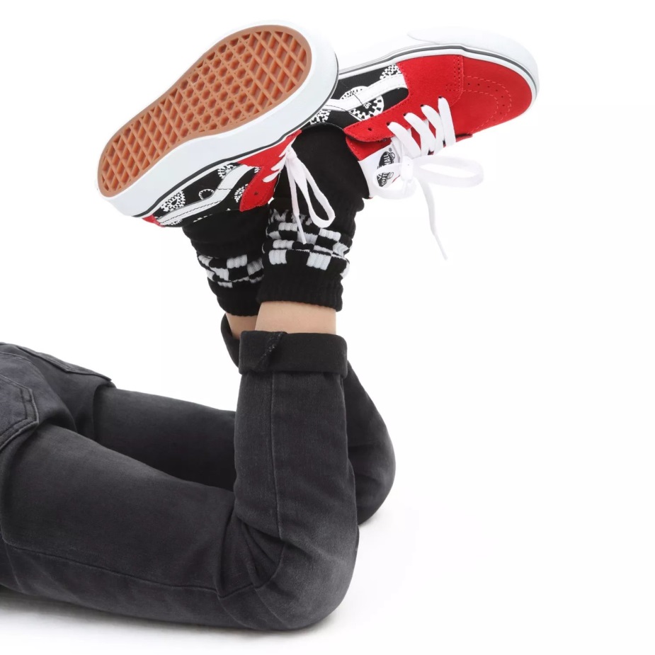 Vans παιδικά Sk8-χαμηλά παπούτσια (4-8 ετών) μαύρο-κόκκινο