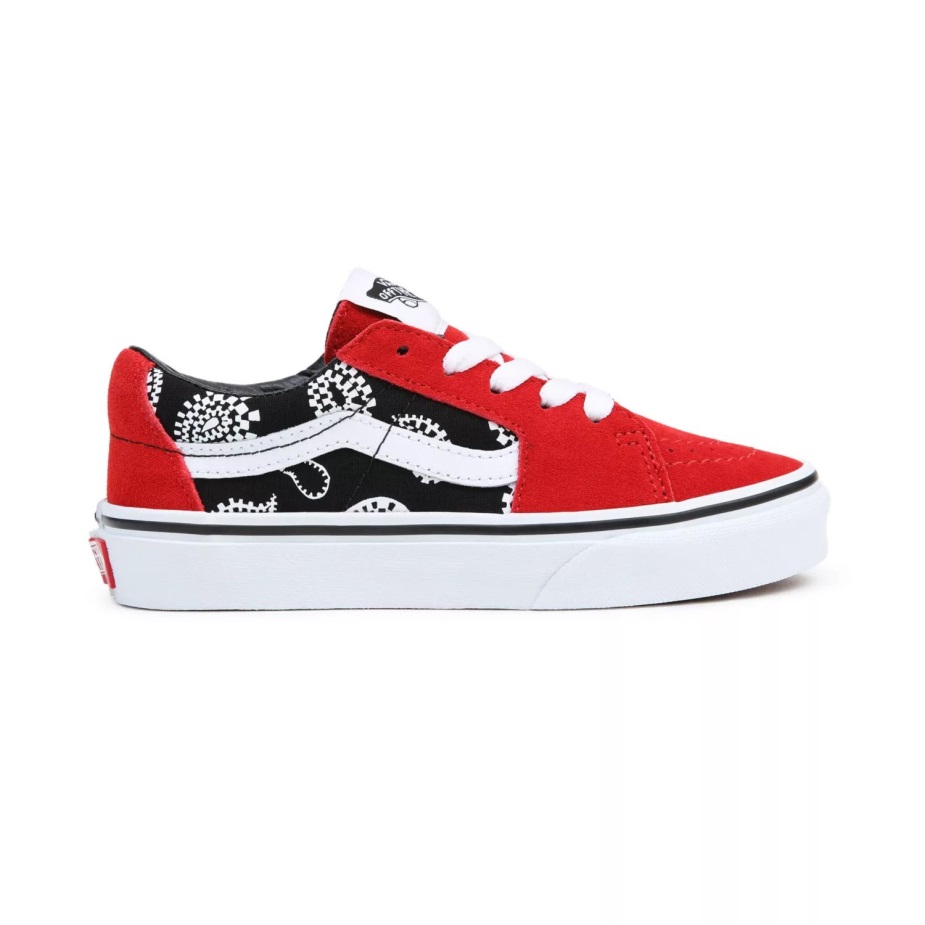 Vans παιδικά Sk8-χαμηλά παπούτσια (4-8 ετών) μαύρο-κόκκινο