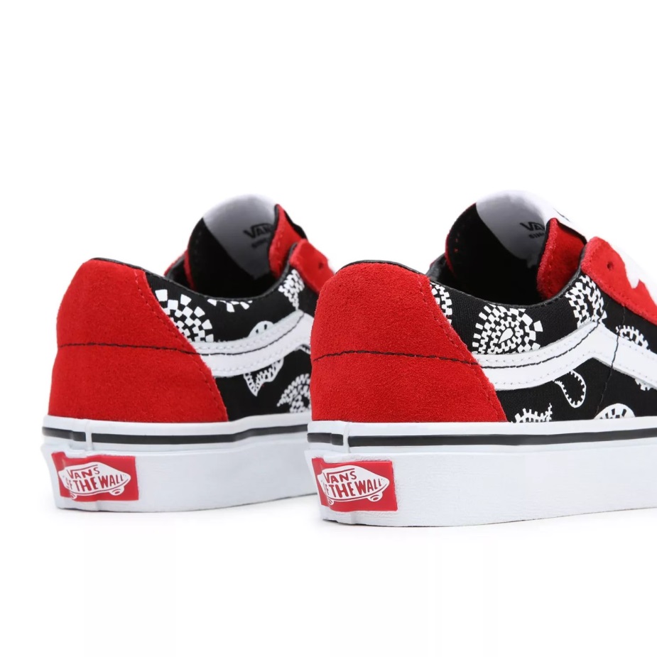 Vans παιδικά Sk8-χαμηλά παπούτσια (4-8 ετών) μαύρο-κόκκινο