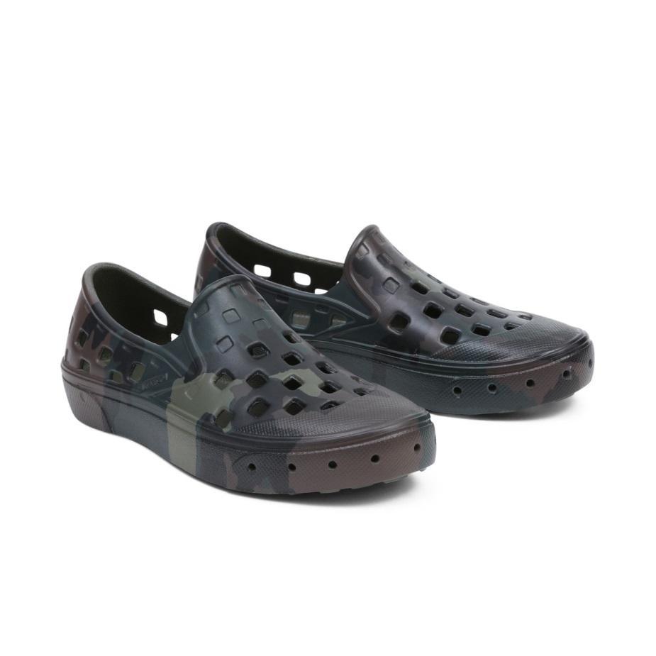 Vans παιδικά Slip-on Trk παπούτσια (4-8 ετών) πράσινο-καφέ