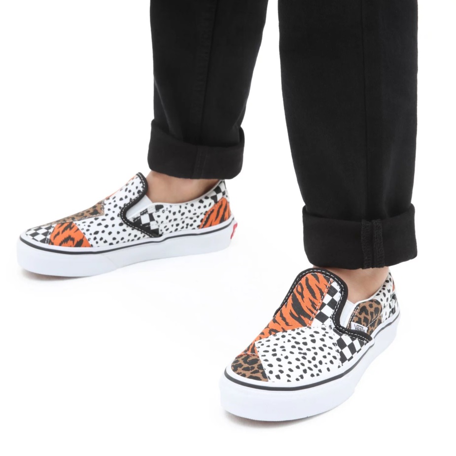 Vans παιδικά κλασικά Slip-on παπούτσια (4-8 ετών) μαύρο-άσπρο