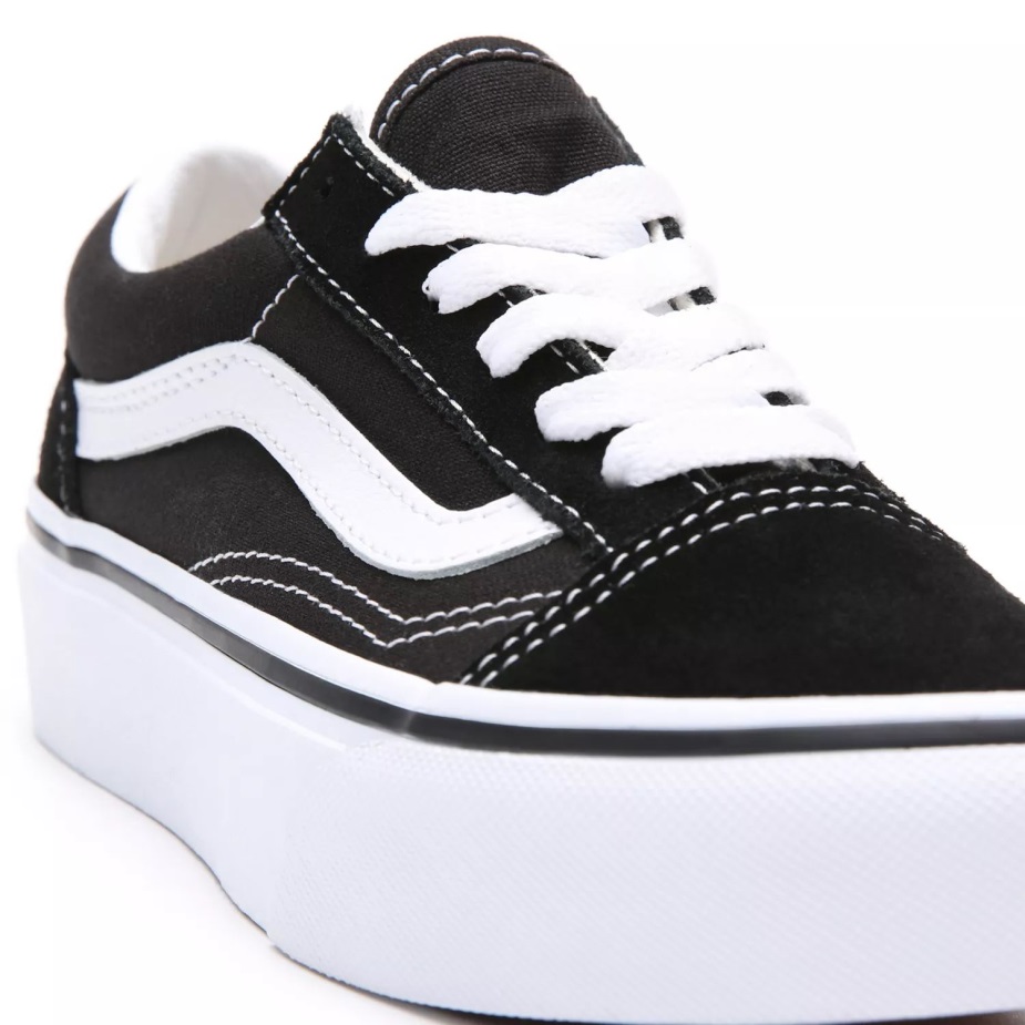 Vans παιδικά παπουτσια παπουτσια πλατφορμας Skool (4-8 χρονων) μαυρα