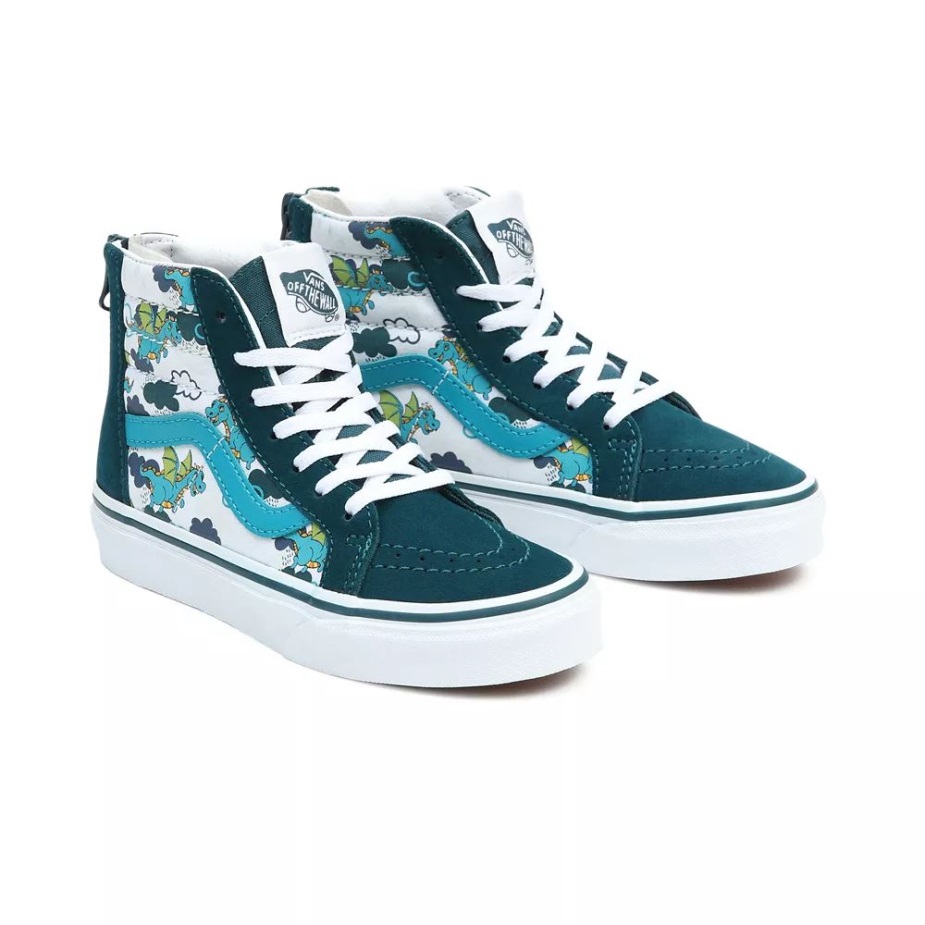 Vans παιδικά παπούτσια φερμουάρ Sk8-hi (4-8 ετών) μπλε