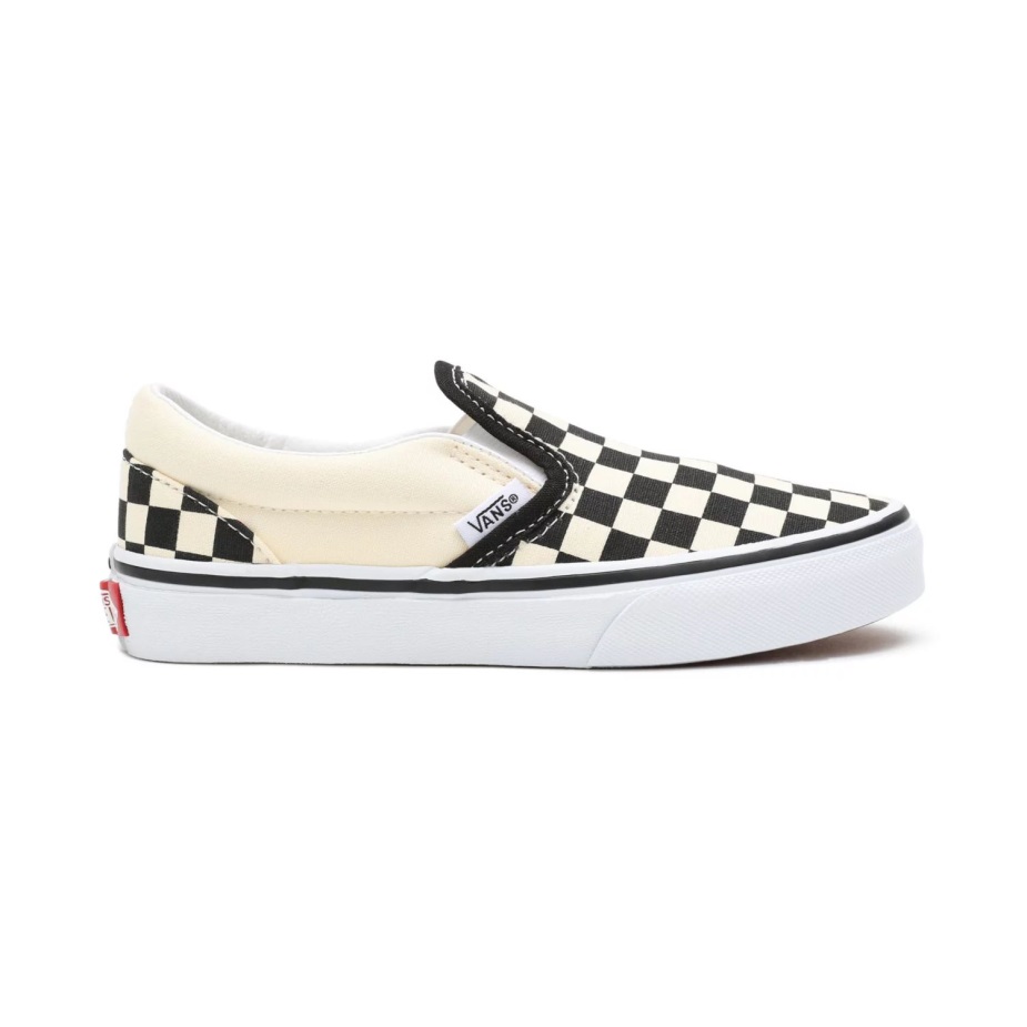 Vans παιδικά σκακιέρα κλασικά Slip-on παπούτσια (4-8 ετών) μαύρο-άσπρο