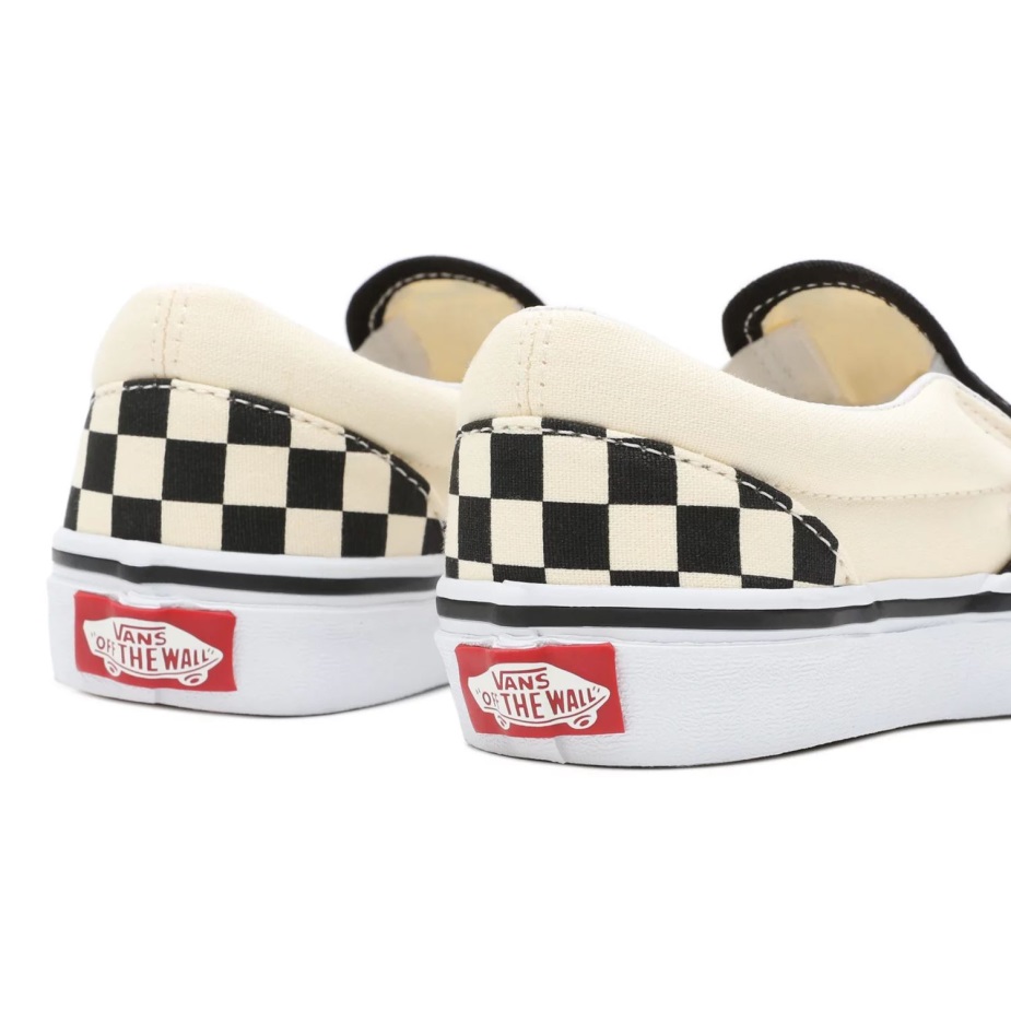 Vans παιδικά σκακιέρα κλασικά Slip-on παπούτσια (4-8 ετών) μαύρο-άσπρο