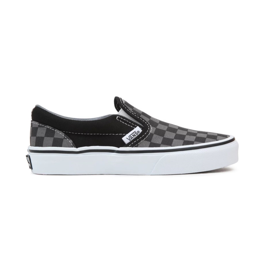 Vans παιδικά σκακιέρα κλασικά Slip-on παπούτσια (4-8 ετών) μαύρο-γκρι
