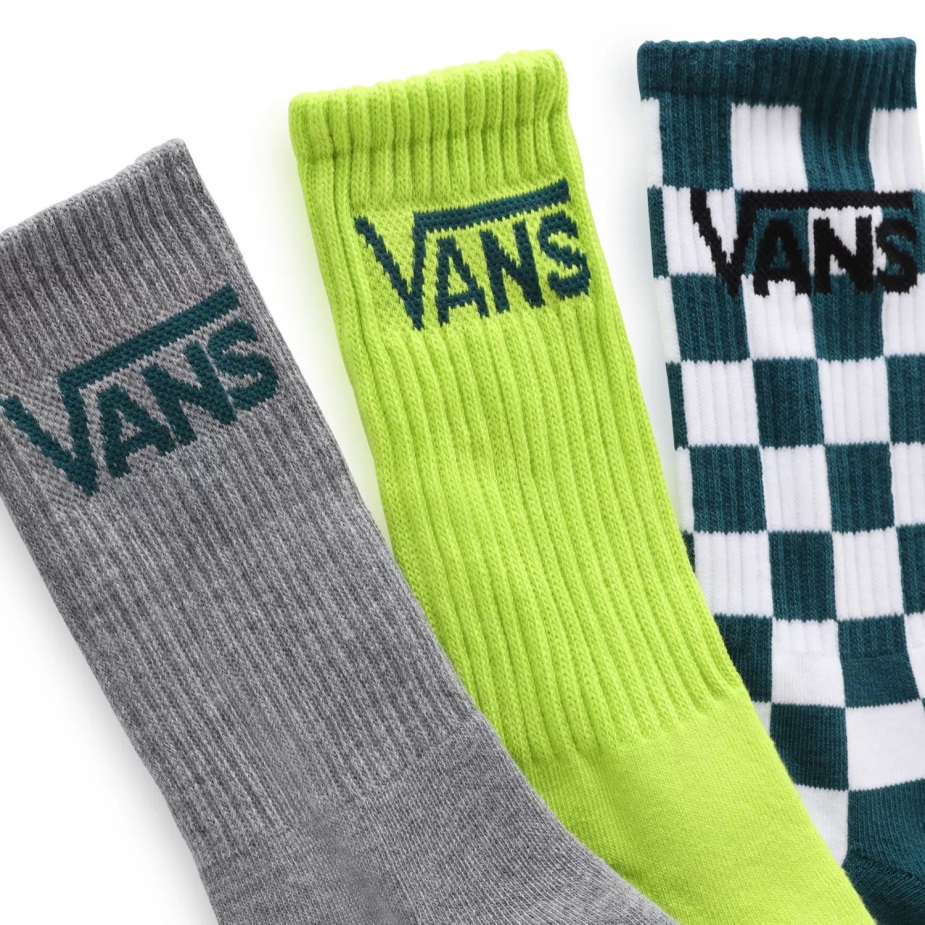 Vans παιδικές κάλτσες κλασικού πληρώματος (3 ζευγάρια) κίτρινο-λευκό