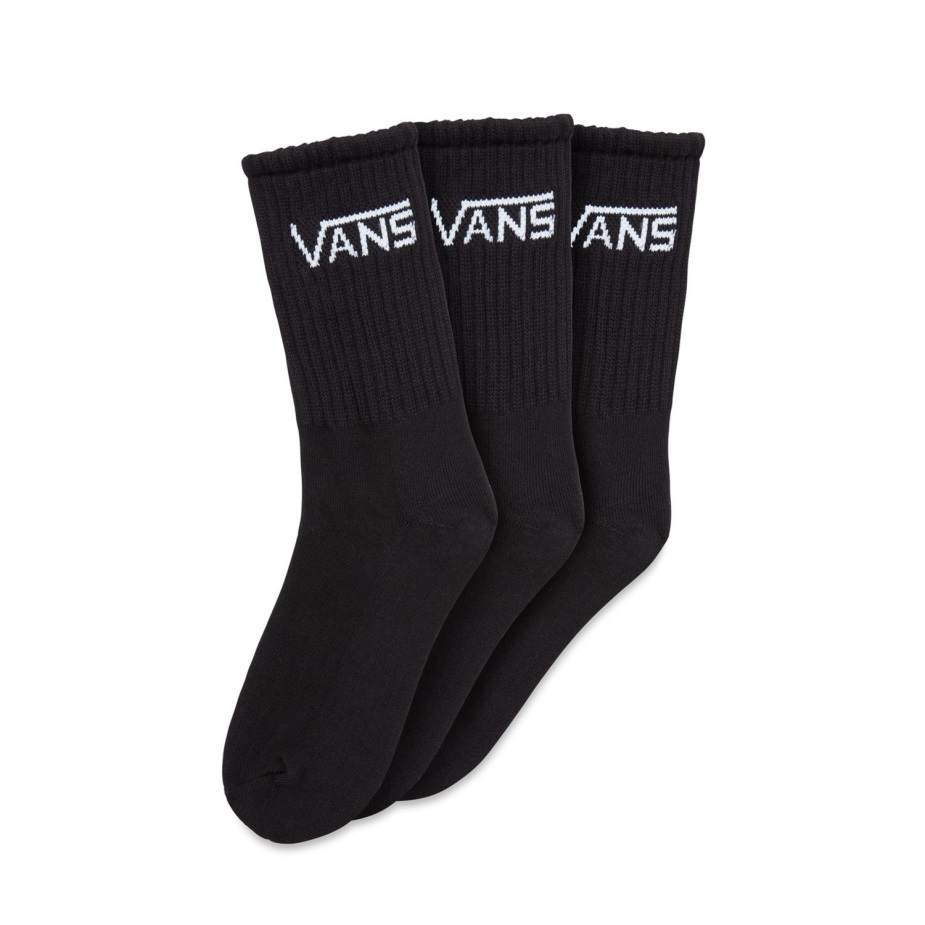 Vans παιδικές κλασικές κάλτσες πληρώματος (3 ζευγάρια 8-14 ετών) μαύρες