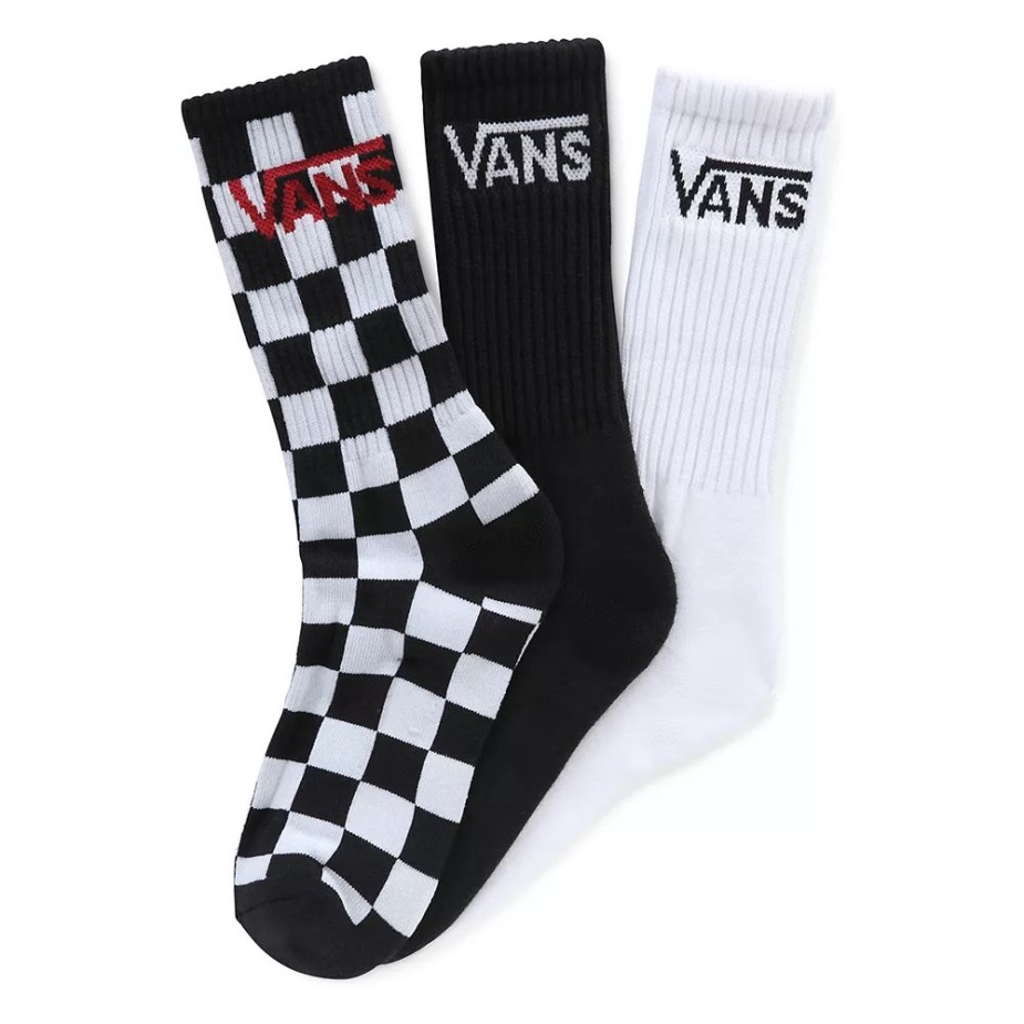 Vans παιδικές κλασικές κάλτσες πληρώματος 1-6 (3 ζευγάρια) μαύρες
