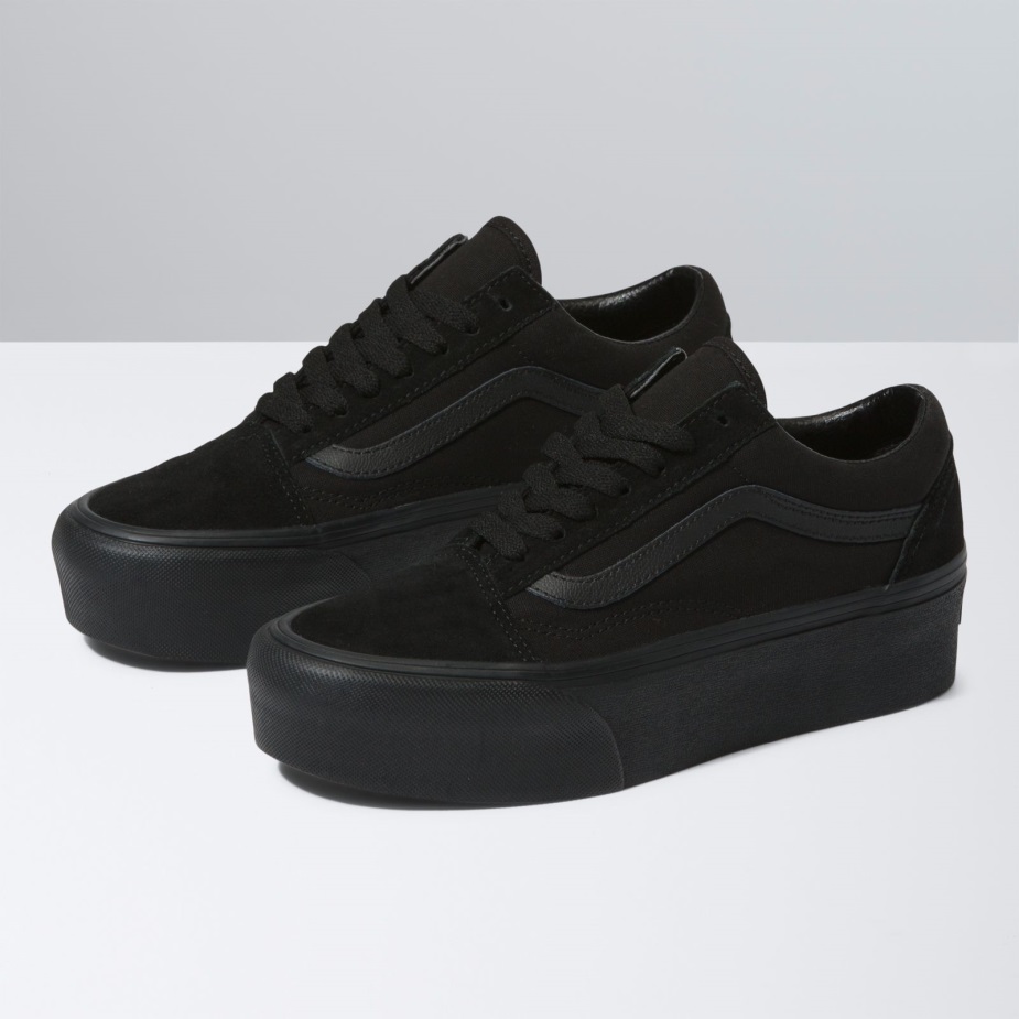 Vans παλιό Skool Stackform καστόρι-καμβάς μαύρο-μαύρο