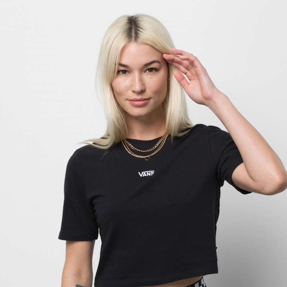 Vans που πετούν V Crop Crew Sport Tee μαύρο