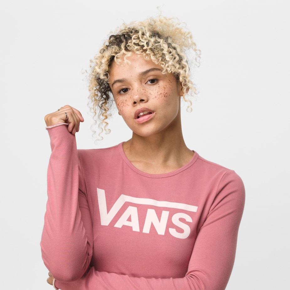 Vans που πετούν V Hightide μαρούλι άκρη μπλουζάκι Deco τριαντάφυλλο