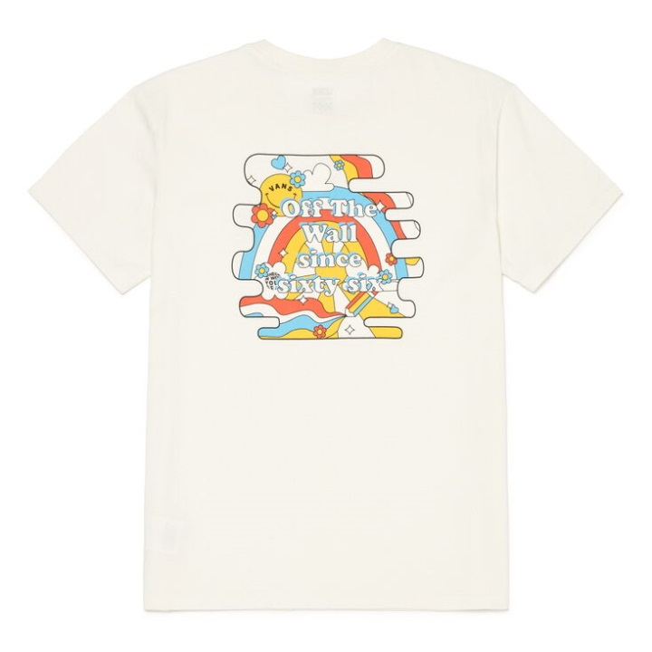 Vans ρετρό Groove χαμόγελο κοντομάνικο μπλουζάκι Marshmallow