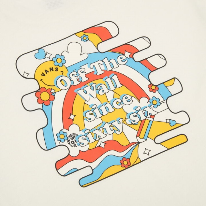 Vans ρετρό Groove χαμόγελο κοντομάνικο μπλουζάκι Marshmallow