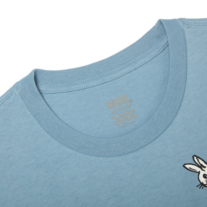 Vans ρετρό μπλουζάκι με μασίφ αυλάκι με κοντό μανίκι Ashley Blue