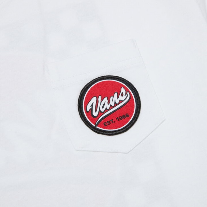 Vans ρετρό μπλουζάκι μικτό λευκό