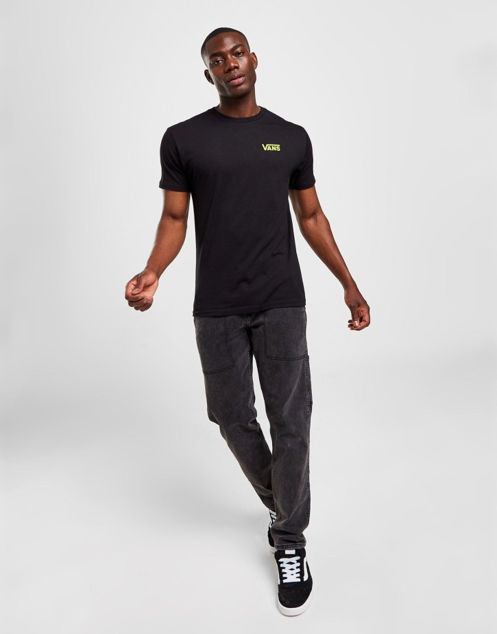 Vans σε όλο τον κόσμο πίσω γραφικό μπλουζάκι μαύρο