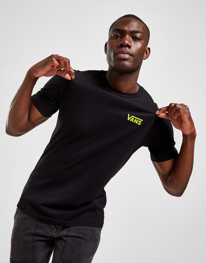 Vans σε όλο τον κόσμο πίσω γραφικό μπλουζάκι μαύρο