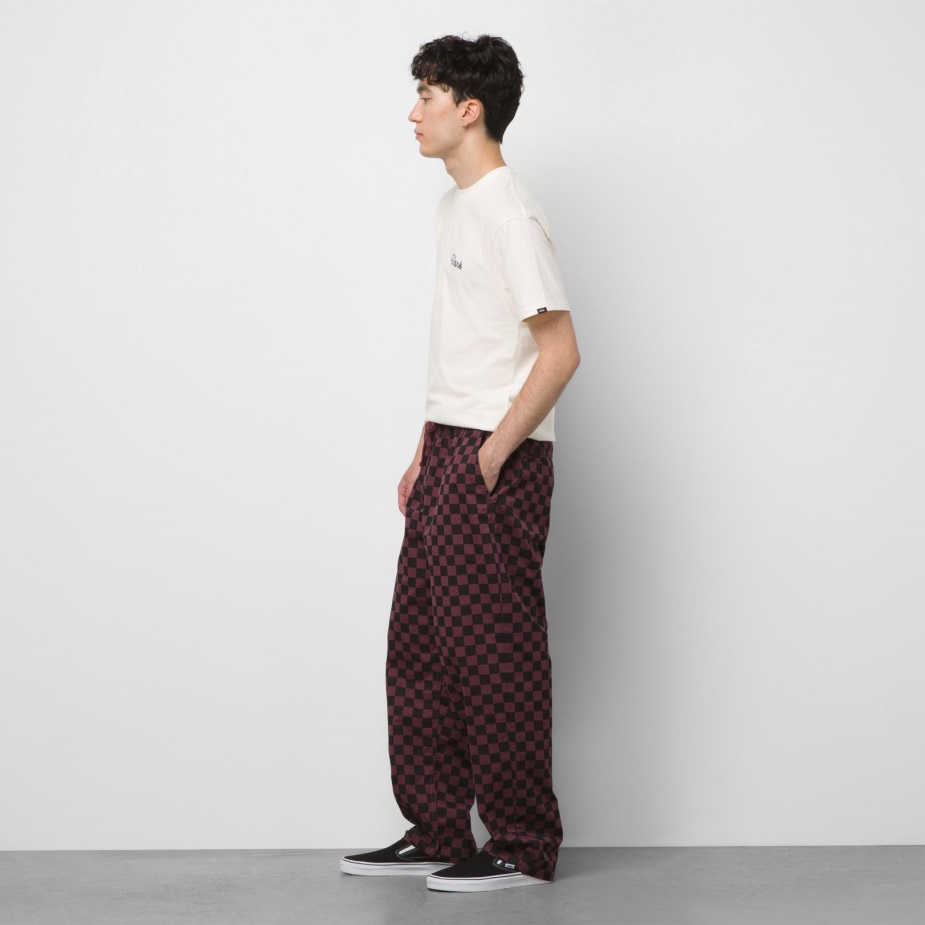 Vans σειρά φαρδύ κωνικό ελαστικό παντελόνι μέσης Catawba μαύρο σταφύλι