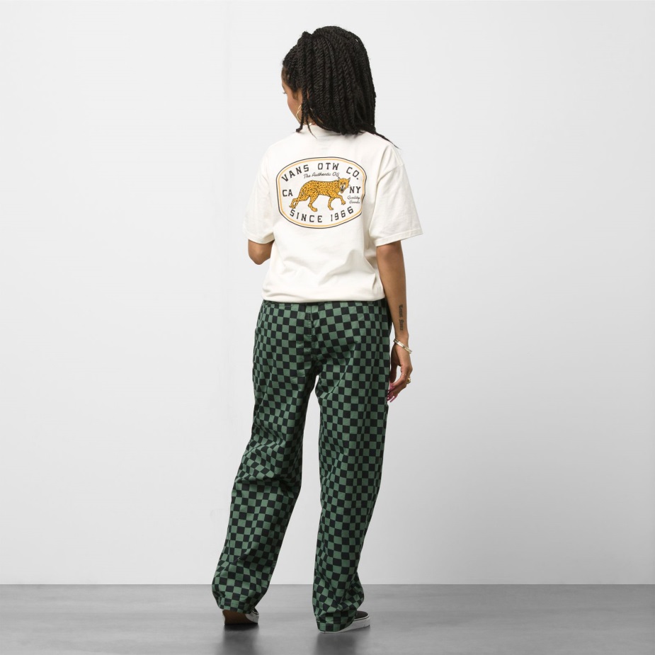 Vans σειρά φαρδύ κωνικό ελαστικό παντελόνι μέσης πάπια πράσινο-μαύρο