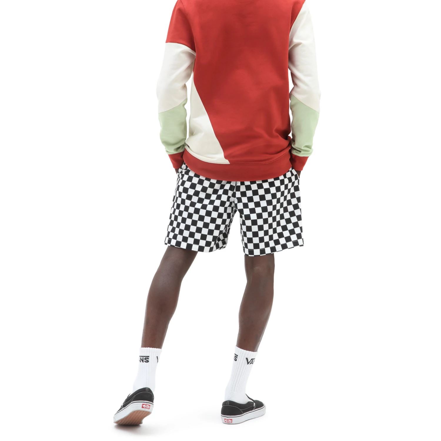 Vans σειρά χαλαρό ελαστικό σορτς μαύρο-άσπρο