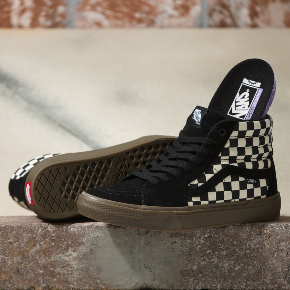 Vans σκακιέρα Bmx Sk8-hi μαύρη-σκούρα τσίχλα
