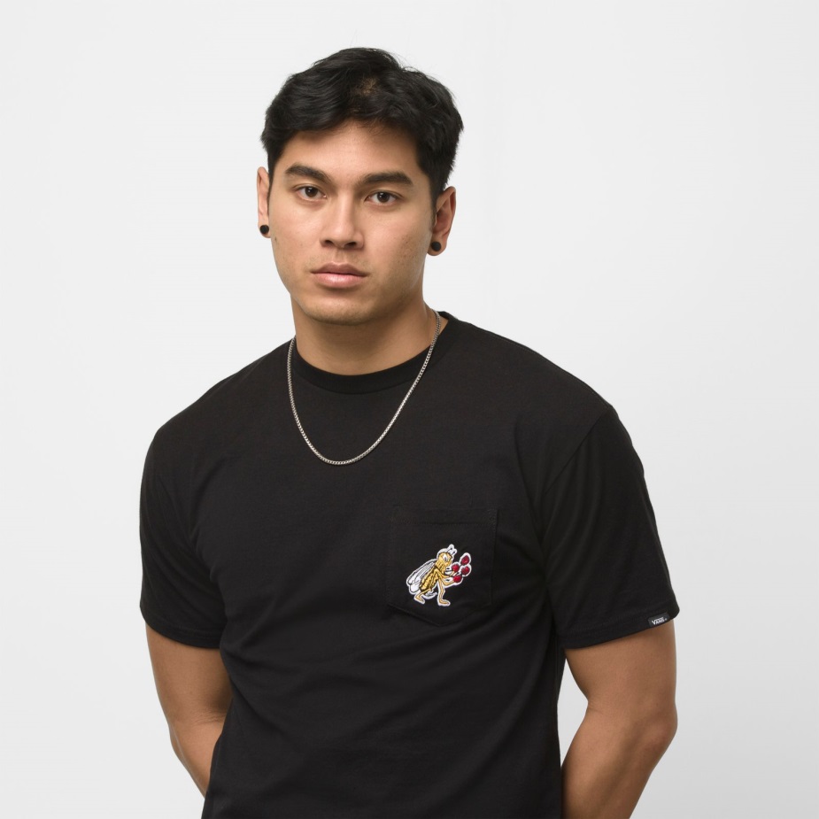 Vans σκακιέρα έρευνα μπλουζάκι μαύρο