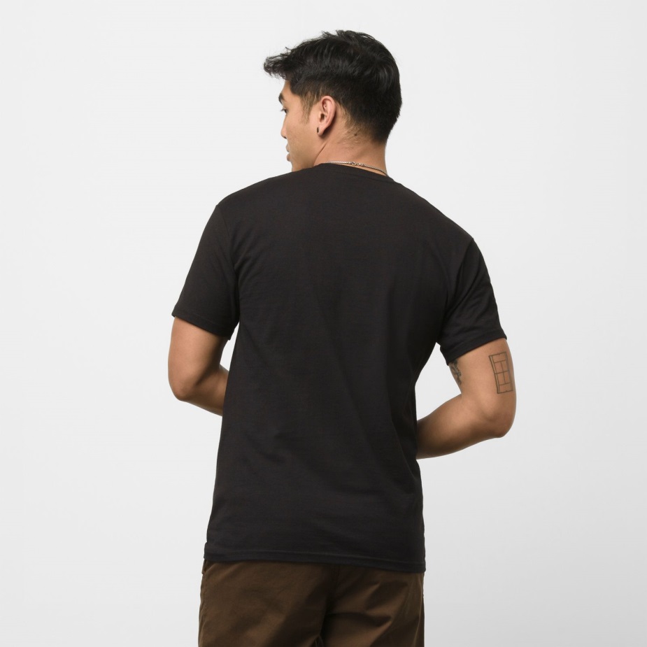 Vans σκακιέρα έρευνα μπλουζάκι μαύρο