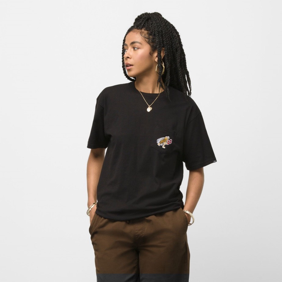 Vans σκακιέρα έρευνα μπλουζάκι μαύρο