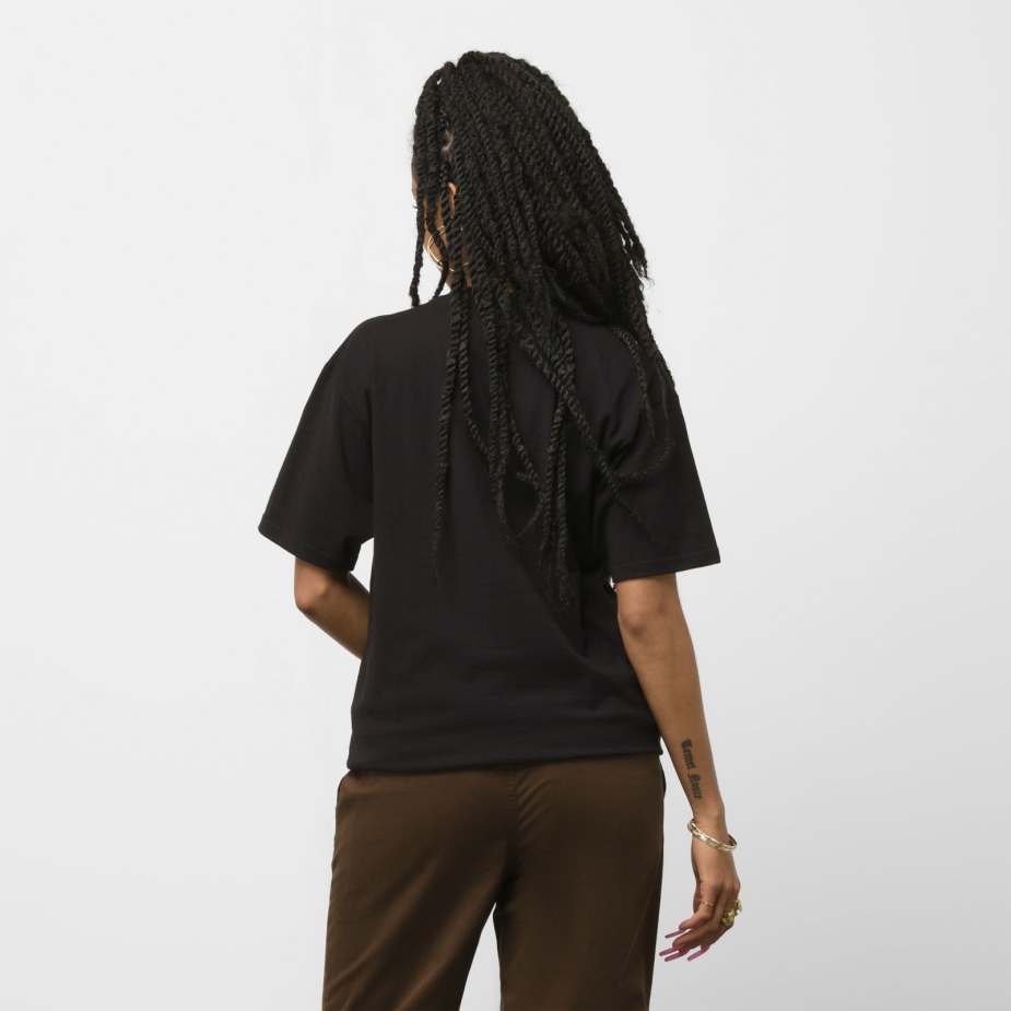 Vans σκακιέρα έρευνα μπλουζάκι μαύρο