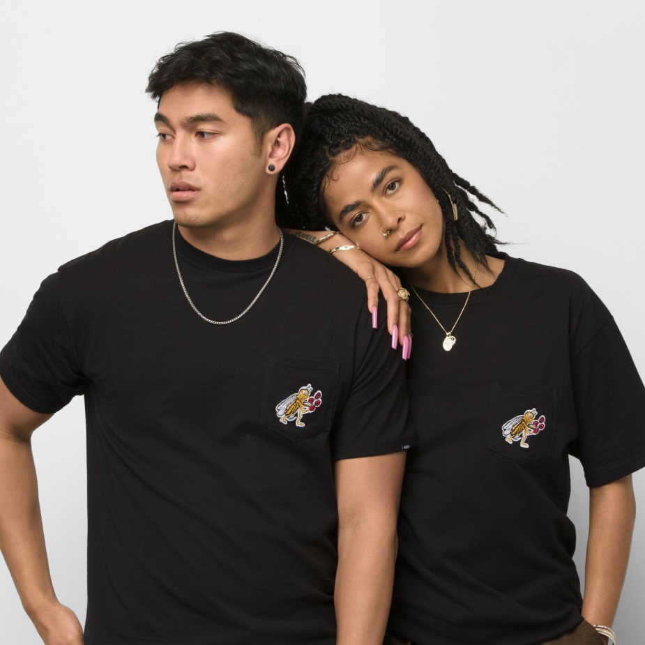 Vans σκακιέρα έρευνα μπλουζάκι μαύρο