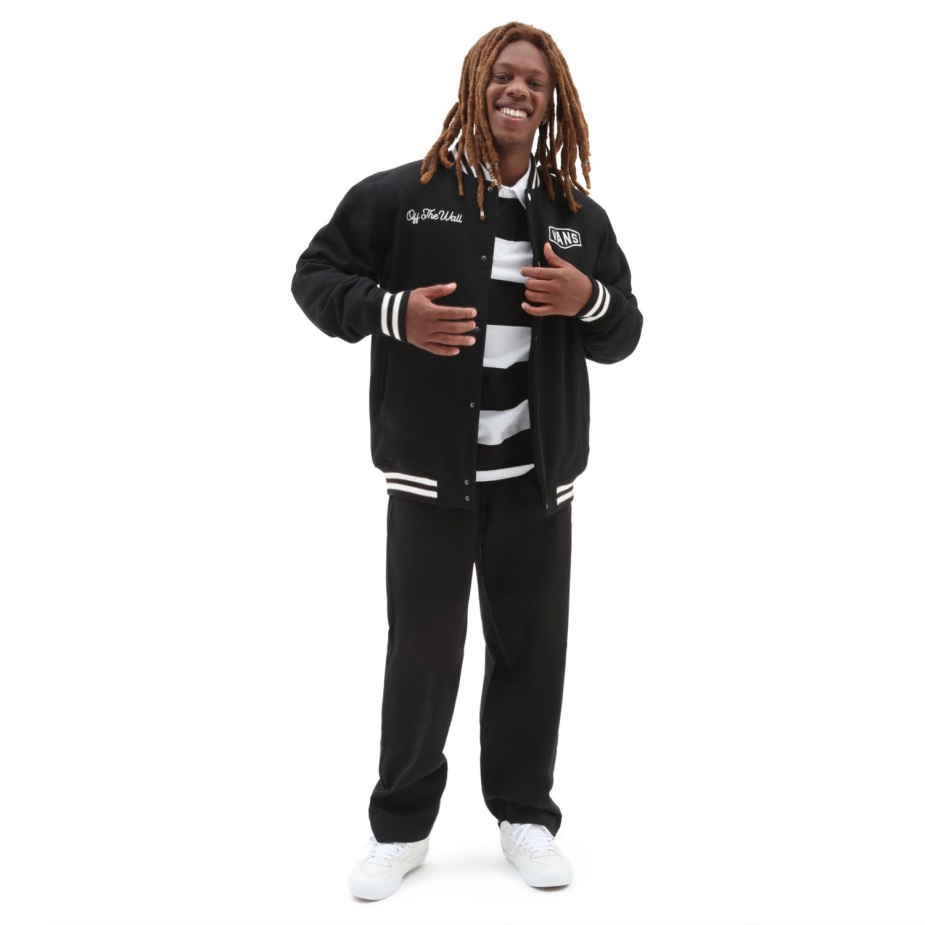 Vans σκακιέρα έρευνα πανεπιστημιακό μπουφάν μαύρο