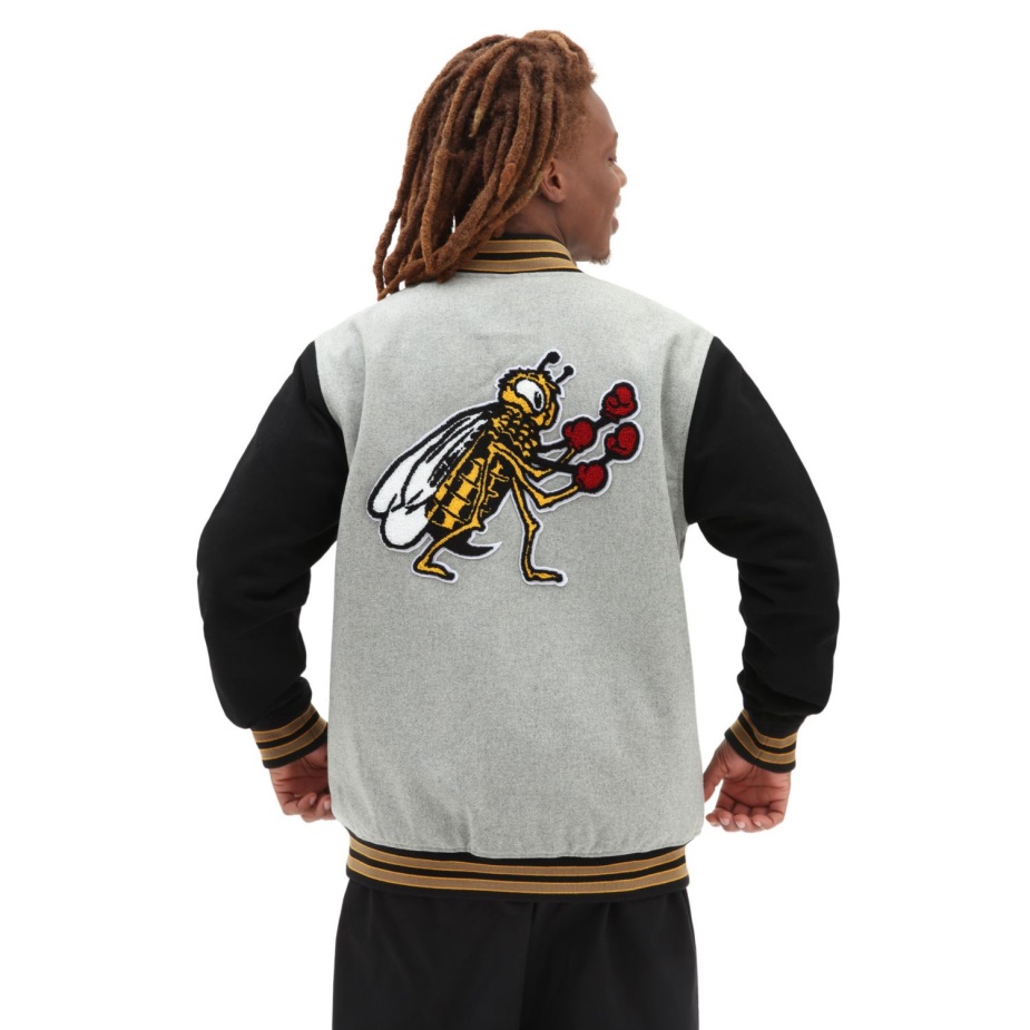 Vans σκακιέρα έρευνα πανεπιστημιακό μπουφάν μαύρο-άσπρο