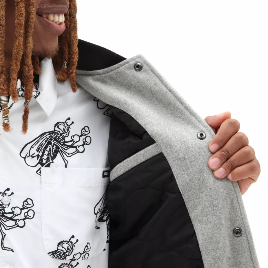 Vans σκακιέρα έρευνα πανεπιστημιακό μπουφάν μαύρο-άσπρο