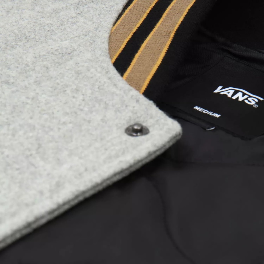 Vans σκακιέρα έρευνα πανεπιστημιακό μπουφάν μαύρο-άσπρο