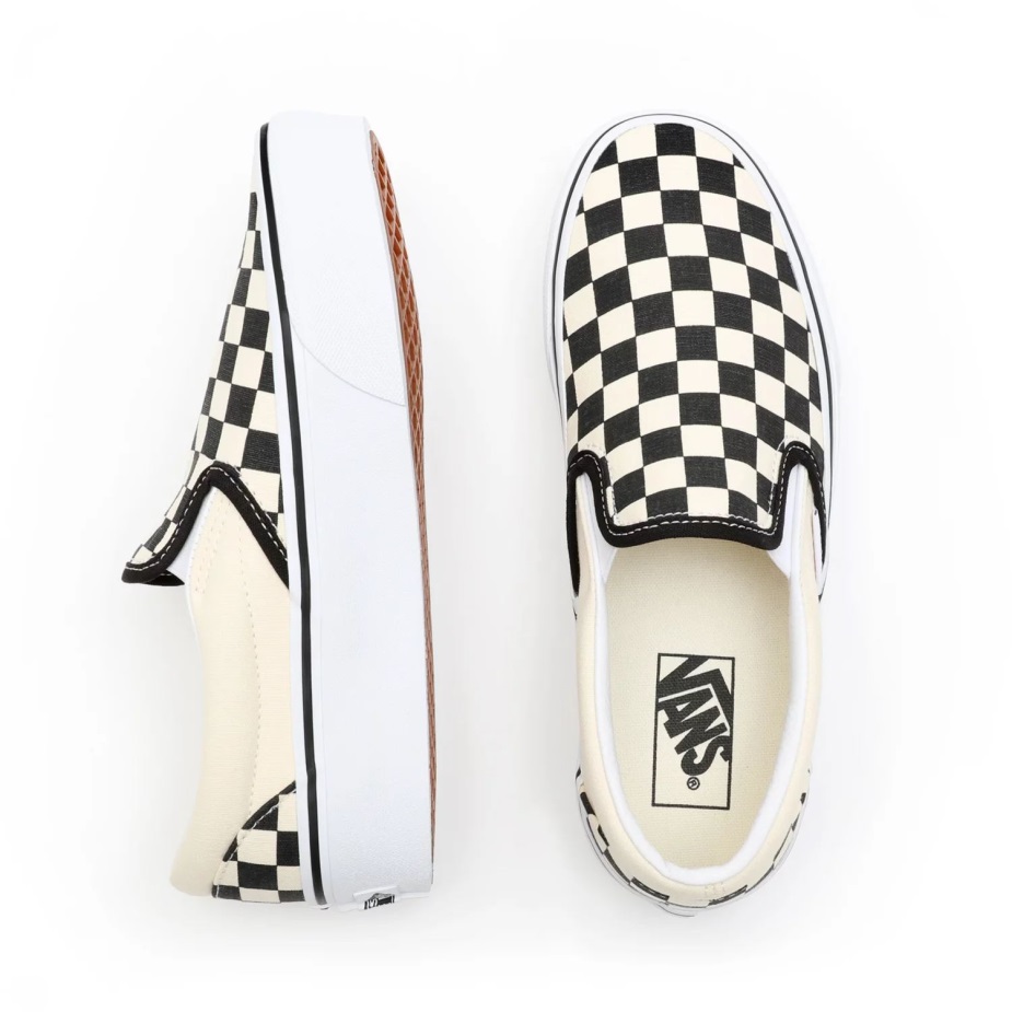 Vans σκακιέρα κλασικά Slip-on παπούτσια με πλατφόρμα μαύρο-άσπρο