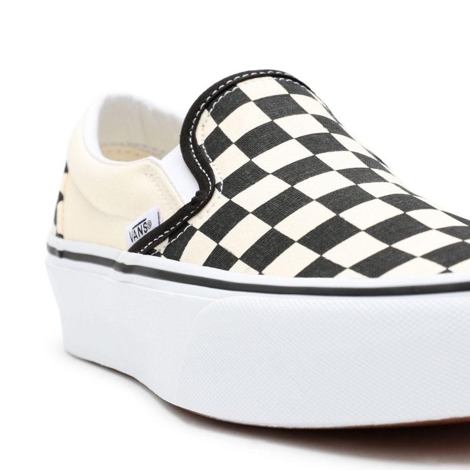 Vans σκακιέρα κλασικά Slip-on παπούτσια με πλατφόρμα μαύρο-άσπρο