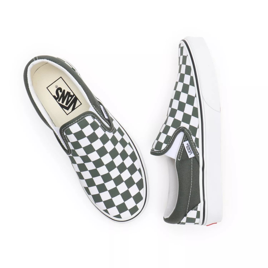 Vans σκακιέρα κλασικά Slip-on παπούτσια πράσινα