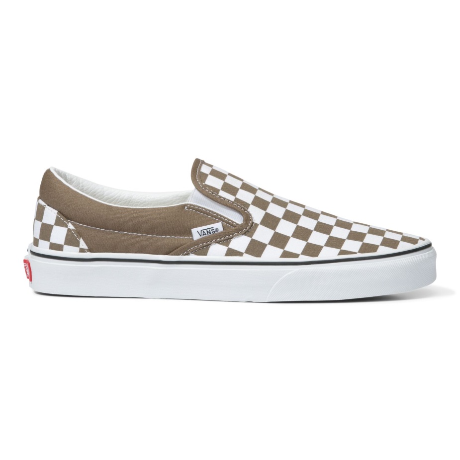 Vans σκακιέρα κλασική Slip-on φαρδιά καρυδιά