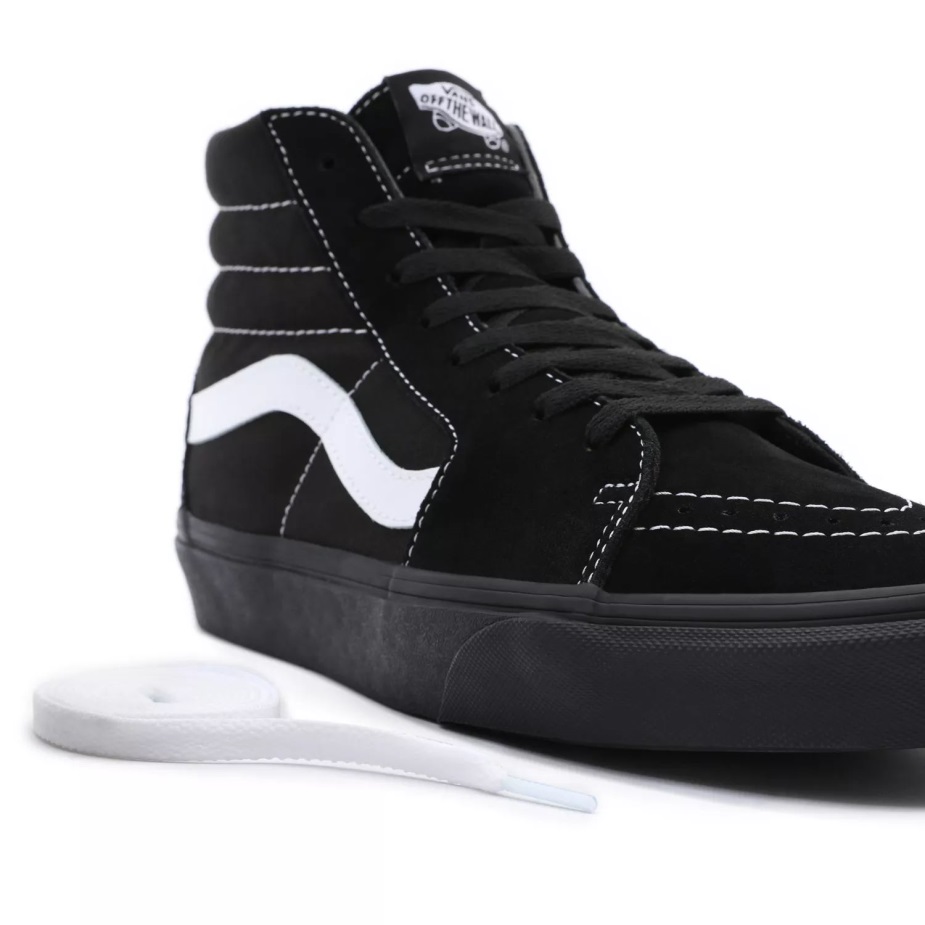 Vans σουέντ/καμβά παπούτσια Sk8-hi μαύρα