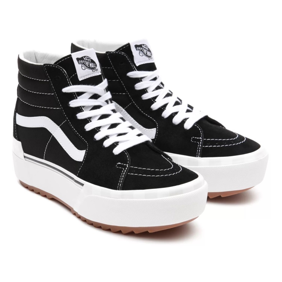 Vans σουέτ/καμβάς Sk8-hi στοιβαγμένα παπούτσια μαύρα