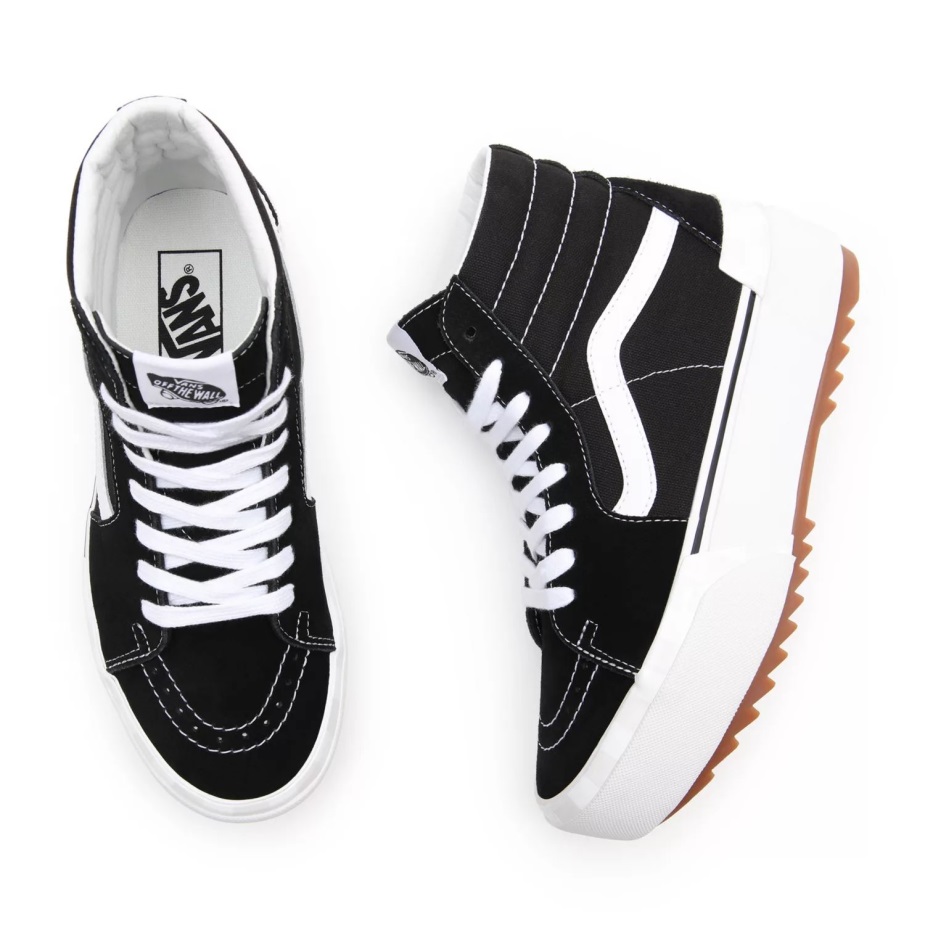 Vans σουέτ/καμβάς Sk8-hi στοιβαγμένα παπούτσια μαύρα