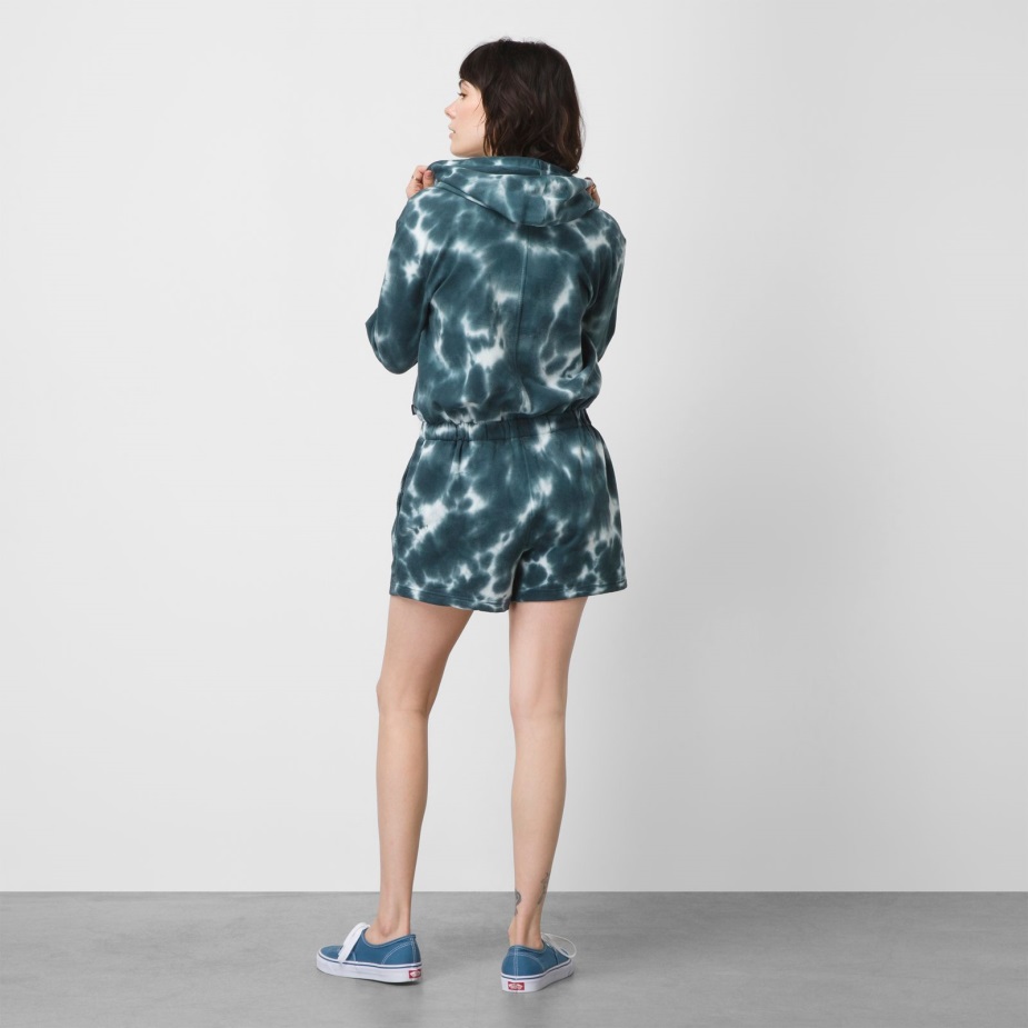 Vans σύννεφο μακρυμάνικο Romper βαθύ γαλαζοπράσινο