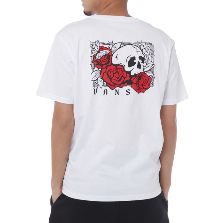Vans τριαντάφυλλα είναι νεκρή μπλούζα λευκό