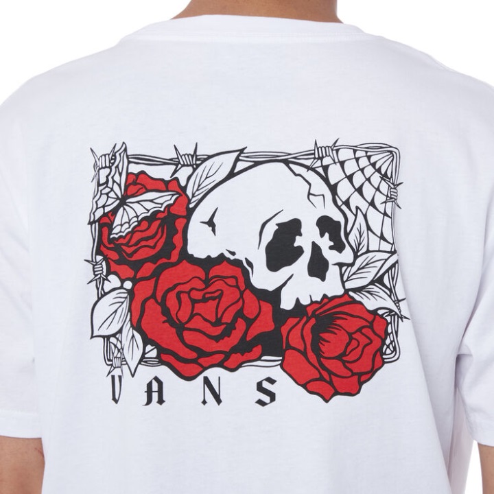 Vans τριαντάφυλλα είναι νεκρή μπλούζα λευκό