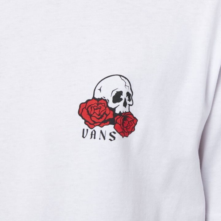 Vans τριαντάφυλλα είναι νεκρή μπλούζα λευκό