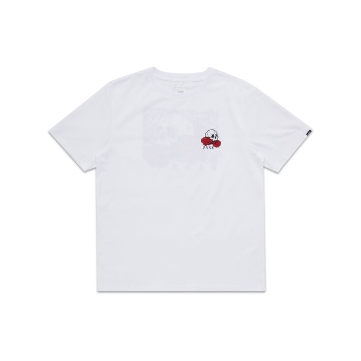 Vans τριαντάφυλλα είναι νεκρή μπλούζα λευκό