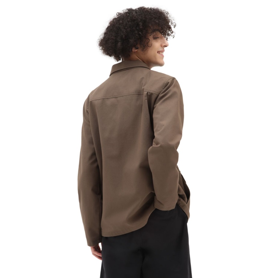 Vans τρυπάνι αγγαρεία παλτό με επένδυση σακάκι καφέ